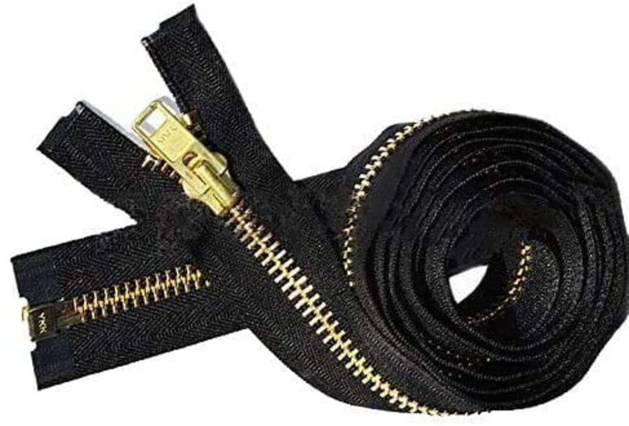 #10 Extra Heavy Jacket Separating Zipper - YKK Brass Metal Separating - Color Black - Made in The United States - Choose Your Length (19" Inches)